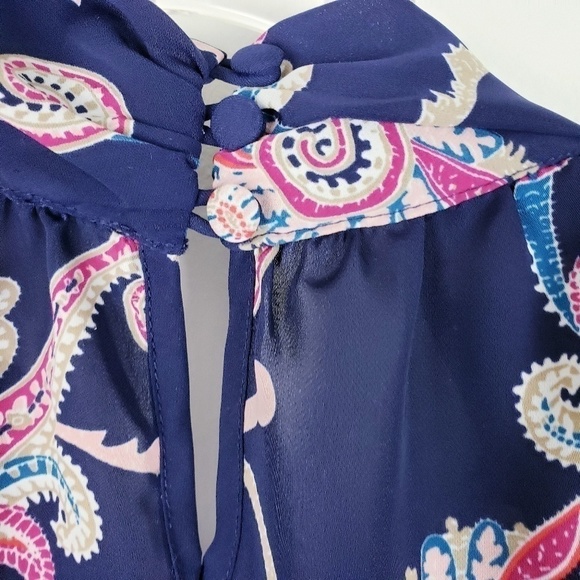 LAUNDRY - Sleeveless Top Pink and Blue Paisley… - Picture 5 of 8